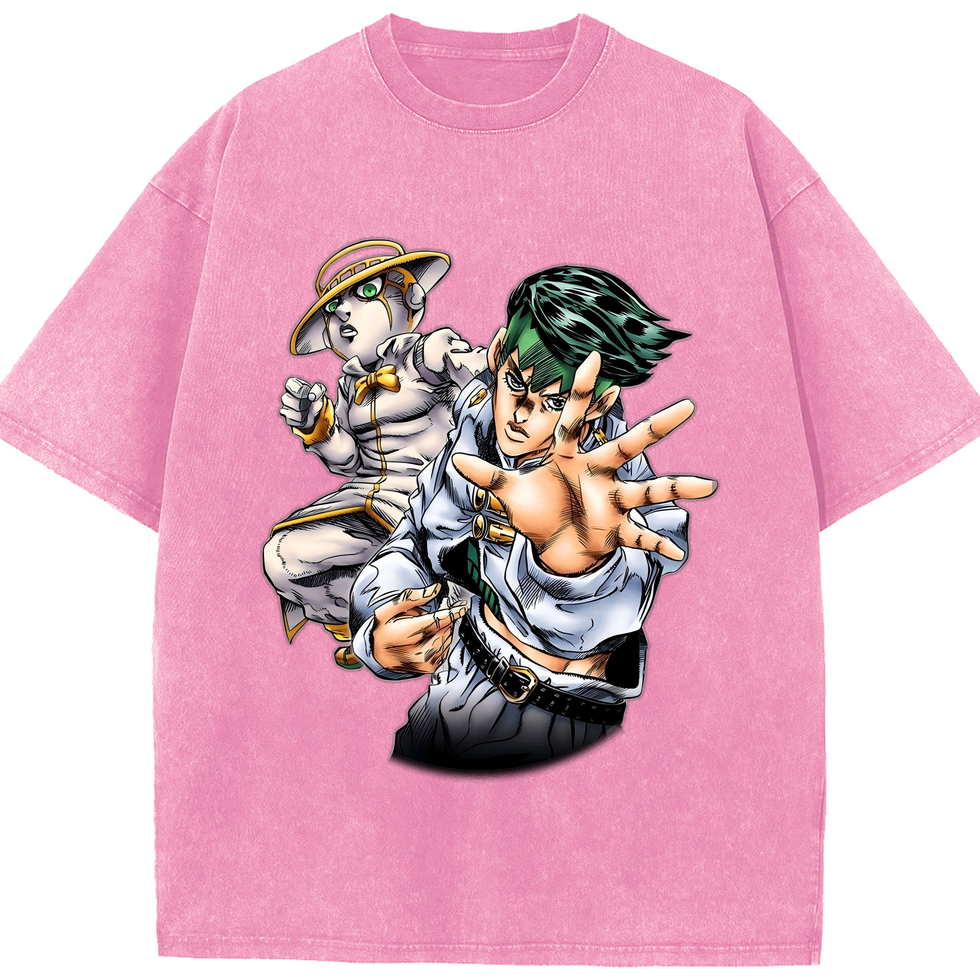 （画像用） ジョジョの奇妙な冒険 岸辺 露伴（きしべ ろはん） JoJo's Bizarre Adventure Rohan Kishibe 綿100% ヴィンテージ風 半袖Tシャツ（フロントプリント）